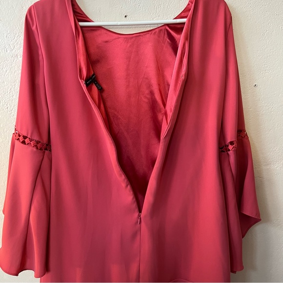 White House Black Market Flutter Sleeve Peach Colored Shift Dress Size 0 - Picture 8 of 11